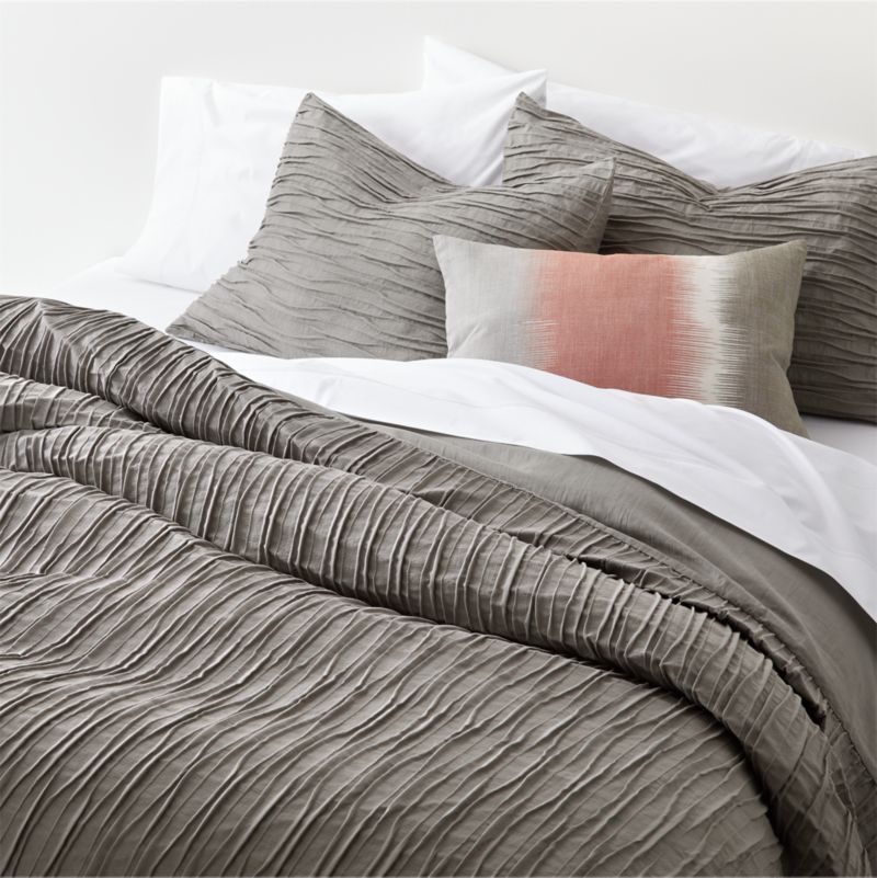 Belamy King Nickel Pleated Duvet Cover