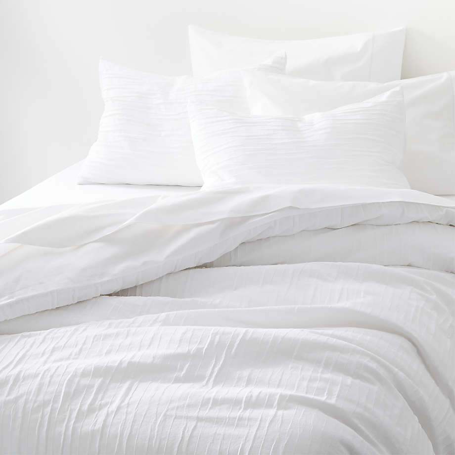 Belamy Full/Queen White Pleated Duvet Cover Crate & Barrel Canada