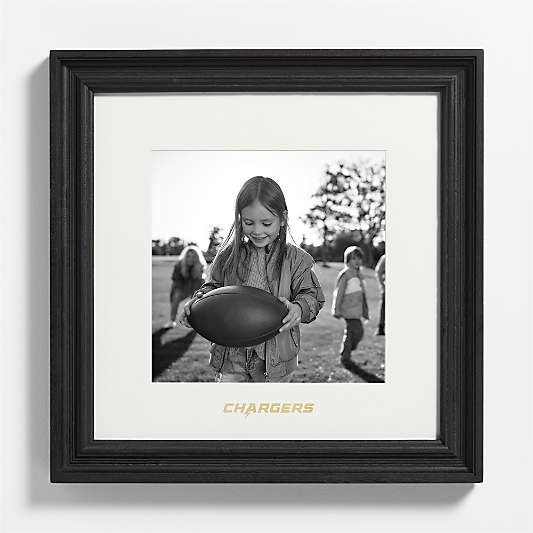 NFL Los Angeles Chargers Belfast Traditional Black Wood 11x11 Wall Picture Frame
