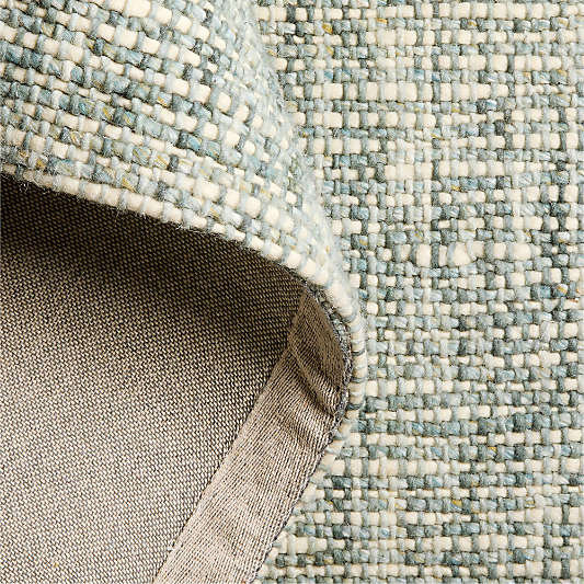 Belfast Performance Wool Blend Handwoven Blue Rug Swatch 12"x18"