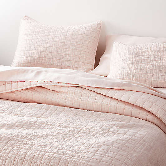 Blush Belgian Flax Linen Quilt King