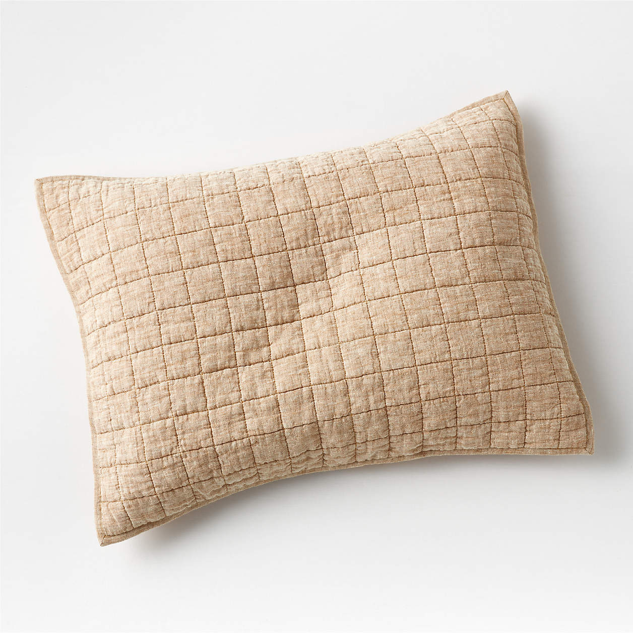 Brulee Brown Belgian Flax Linen Quilts Crate & Barrel