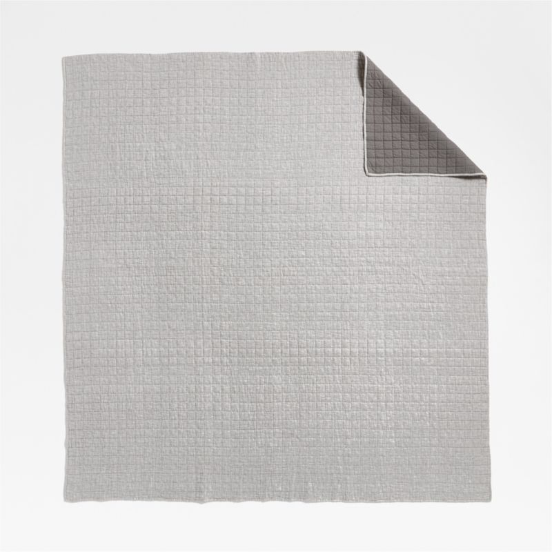 Grey Belgian Flax Linen Quilt Full/Queen - image 5 of 10