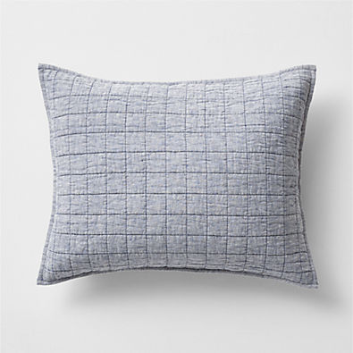 View Blue Belgian Flax Linen Sham Standard details
