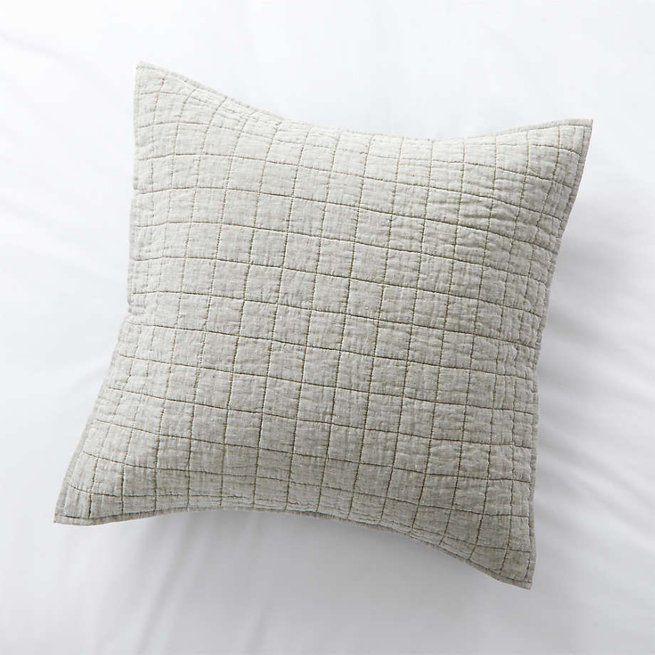 Belgian Flax Linen Moss Euro Pillow Sham + Reviews Crate & Barrel