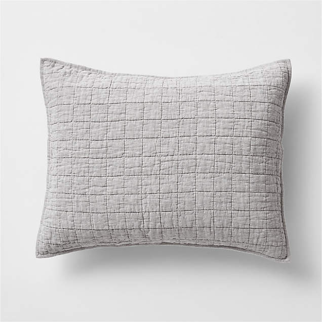 Lindstrom Cotton Grey Full/Queen Duvet Cover + Reviews Crate & Barrel