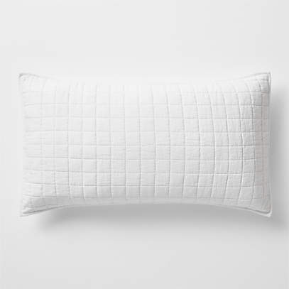 Oversized Quilted Solid Square Pillow Chambray - Threshold™