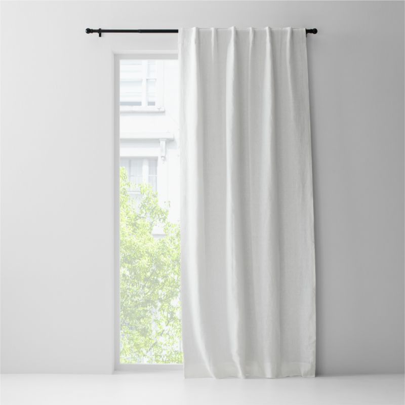Crisp White European Flax -Certified Linen Blackout Window Curtain Panel  52