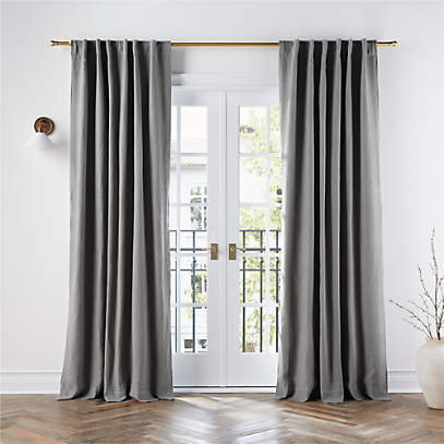 Pebble Grey EUROPEAN FLAX -Certified Linen Blackout Window Curtain