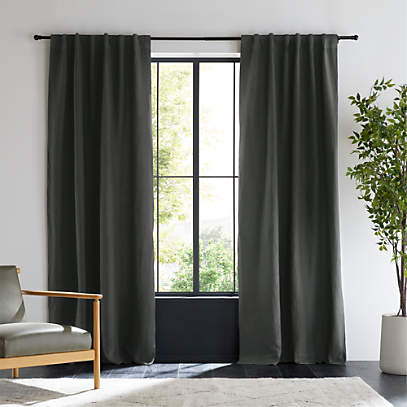 Storm Grey EUROPEAN FLAX -Certified Linen Blackout Window Curtain Panel  52x96 + Reviews