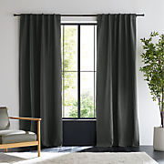 Storm Grey EUROPEAN FLAX ™-Certified Linen Blackout Window Curtain Panel 52"x84"