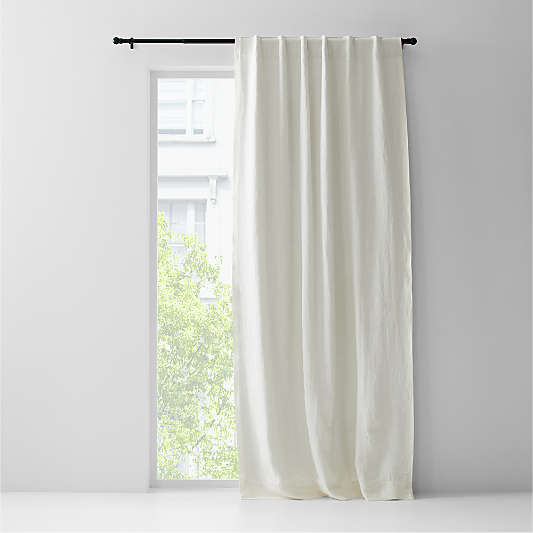 Ivory European Flax ®-Certified Linen Blackout Window Curtain Panel