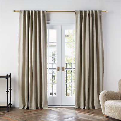 Warm Beige EUROPEAN FLAX ™-Certified Linen Blackout Window Curtain Panel 52"x84"