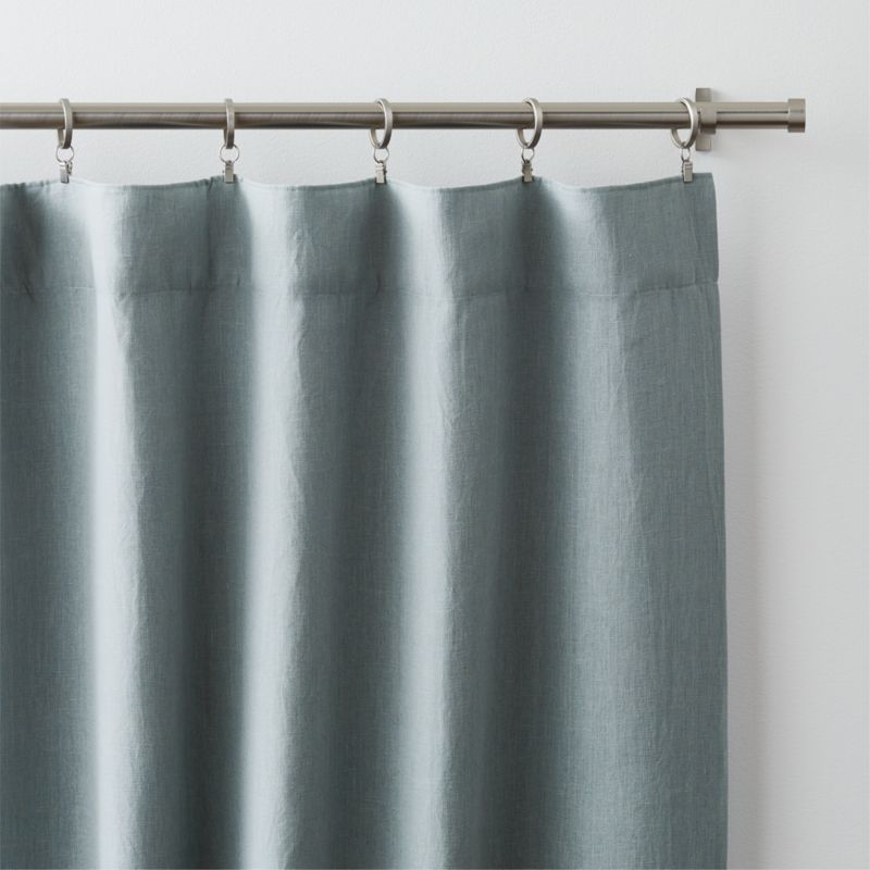 Mist Blue EUROPEAN FLAX ™-Certified Linen Window Curtain Panel 52"x96" - image 3 of 7