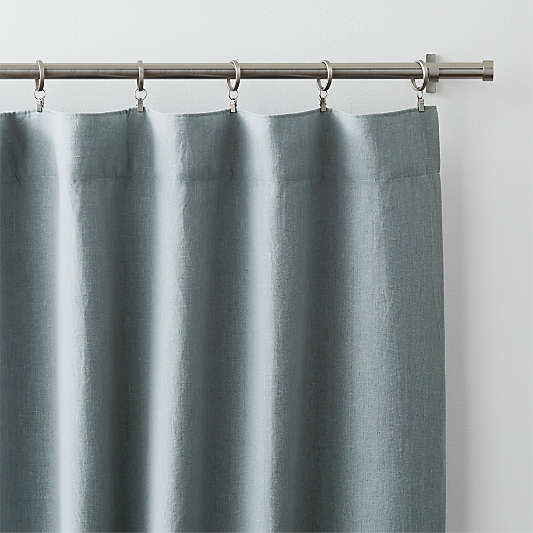 Mist Blue EUROPEAN FLAX ™-Certified Linen Window Curtain Panel 52"x84"