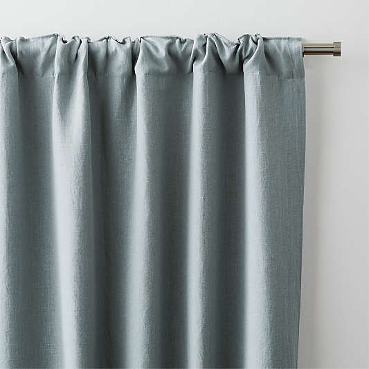 Mist Blue EUROPEAN FLAX ™-Certified Linen Window Curtain Panel 52"x84"