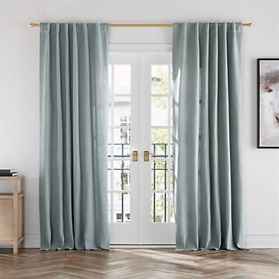 Mist Blue EUROPEAN FLAX ™-Certified Linen Window Curtain Panel 52"x84"