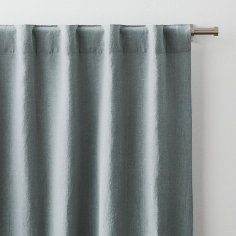 Mist Blue EUROPEAN FLAX -Certified Linen Blackout Window Curtain Panel ...