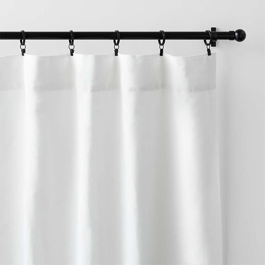 Crisp White European Flax ®-Certified Linen Window Curtain Panel 52"x108"