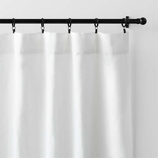 Crisp White European Flax ®-Certified Linen Blackout Window Curtain Panel