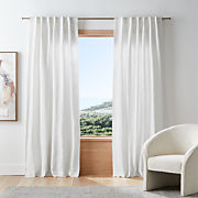 Crisp White EUROPEAN FLAX ™-Certified Linen Window Curtain Panel 52"x84"