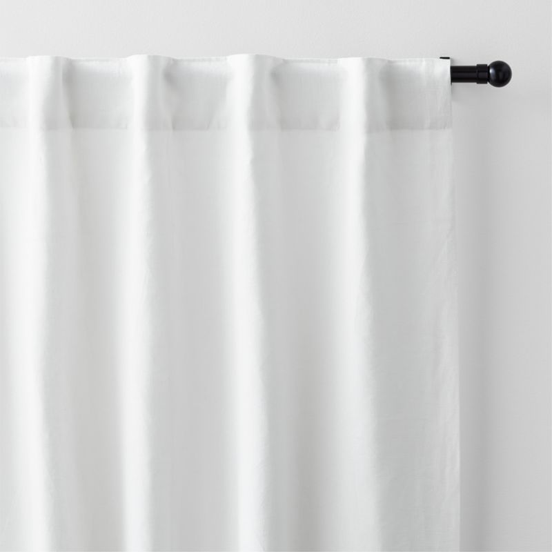 Crisp White EUROPEAN FLAX -Certified Linen Window Curtain Panel 52