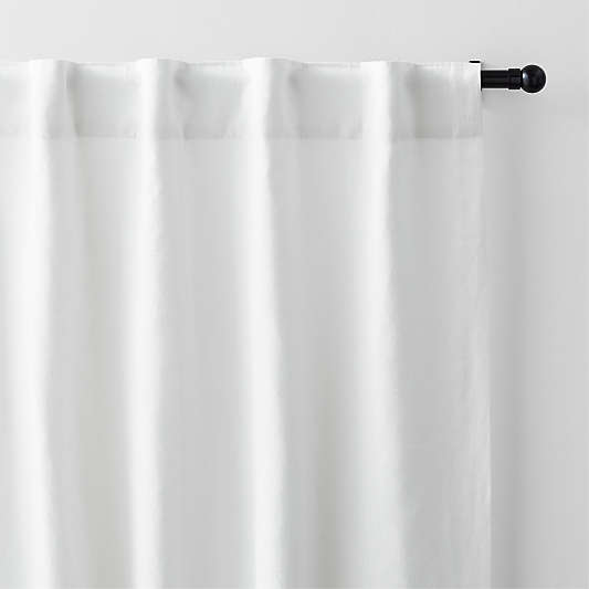 Crisp White EUROPEAN FLAX ™-Certified Linen Blackout Window Curtain Panel 52"x108"