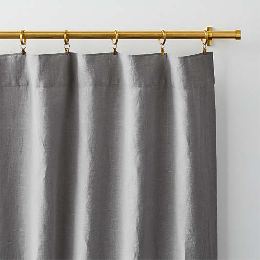 Pebble Grey EUROPEAN FLAX ™-Certified Linen Window Curtain Panel