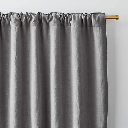 Pebble Grey EUROPEAN FLAX ™-Certified Linen Blackout Window Curtain Panel 52"x120"