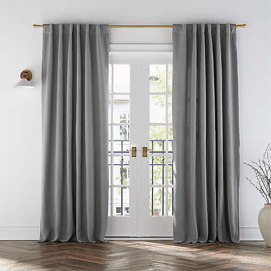 Pebble Grey EUROPEAN FLAX ™-Certified Linen Window Curtain Panel 52"x120"