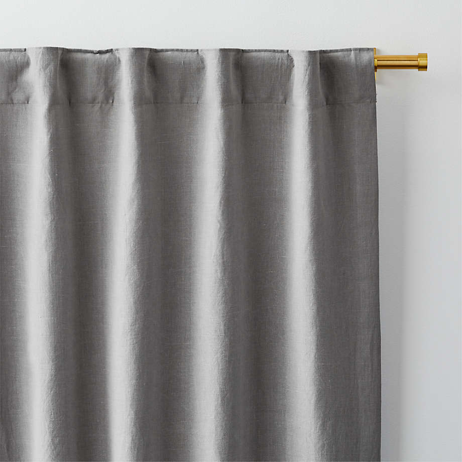 Pebble Grey European Flax ®-Certified Linen Window Curtain Panel 52"x84"