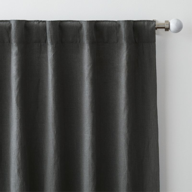 Storm Grey EUROPEAN FLAX ™-Certified Linen Blackout Window Curtain Panel 52"x84" - image 4 of 9