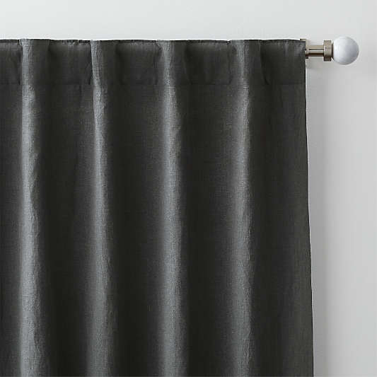 Storm Grey EUROPEAN FLAX â„¢-Certified Linen Window Curtain Panel 52"x120"