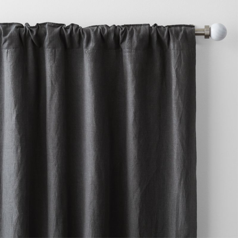 Storm Grey EUROPEAN FLAX ™-Certified Linen Blackout Window Curtain Panel 52"x84" - image 6 of 9