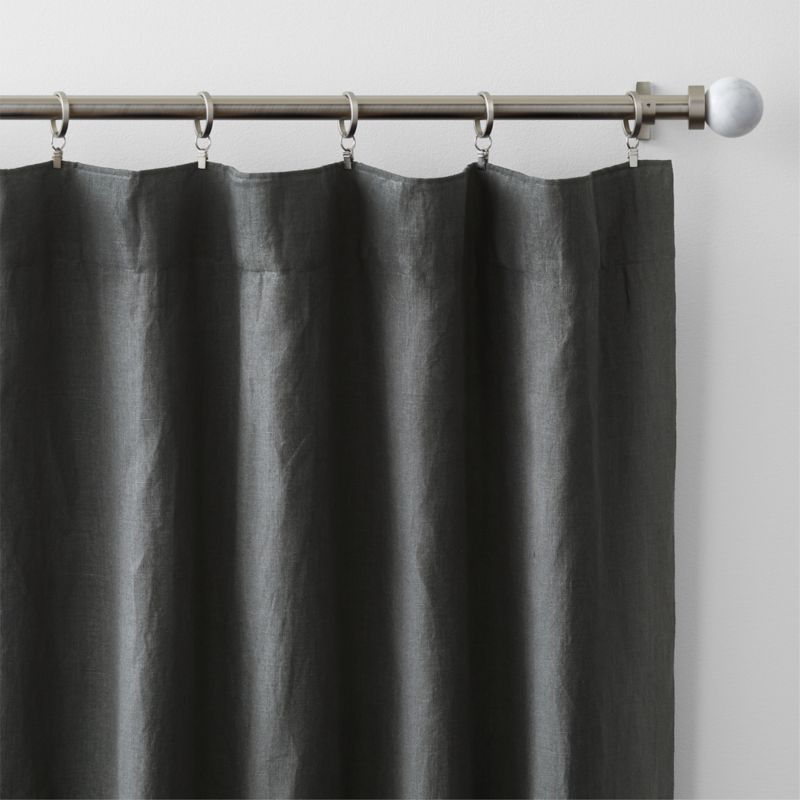 Storm Grey EUROPEAN FLAX ™-Certified Linen Blackout Window Curtain Panel 52"x84" - image 5 of 9