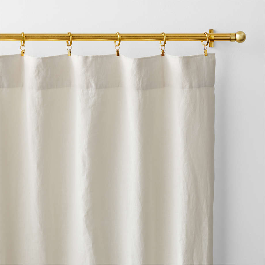 Ivory European Flax ®-Certified Linen Window Curtain Panel 52"x96"