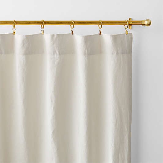 Ivory EUROPEAN FLAX ™-Certified Linen Window Curtain Panel 52"x84"