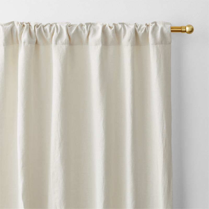 Ivory EUROPEAN FLAX ™-Certified Linen Window Curtain Panel 52"x96" - image 11 of 14