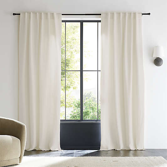 Ivory European Flax ®-Certified Linen Window Curtain Panel