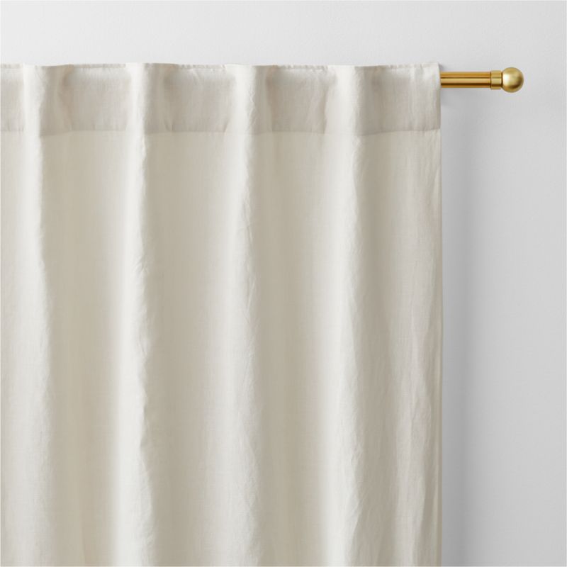 Ivory EUROPEAN FLAX ™-Certified Linen Window Curtain Panel 52"x96" - image 10 of 14