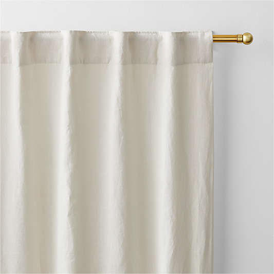 Ivory EUROPEAN FLAX â„¢-Certified Linen Blackout Window Curtain Panel 52"x84"