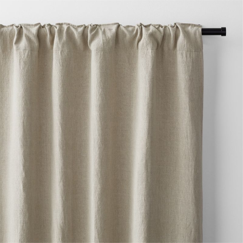 Warm Beige EUROPEAN FLAX ™-Certified Linen Blackout Window Curtain Panel 52"x108" - image 4 of 14