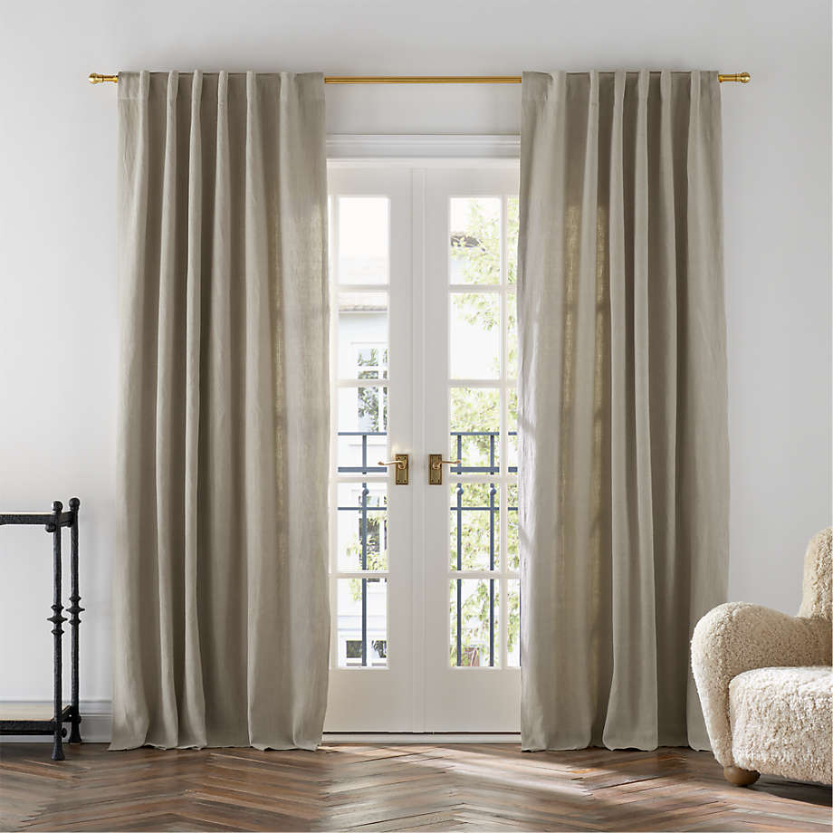 Warm Beige EUROPEAN FLAX -Certified Linen Window Curtain Panel 52"x108 ...