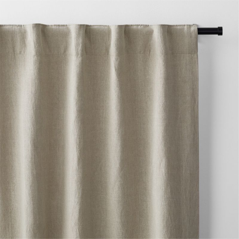 Warm Beige EUROPEAN FLAX ™-Certified Linen Blackout Window Curtain Panel 52"x108" - image 3 of 14