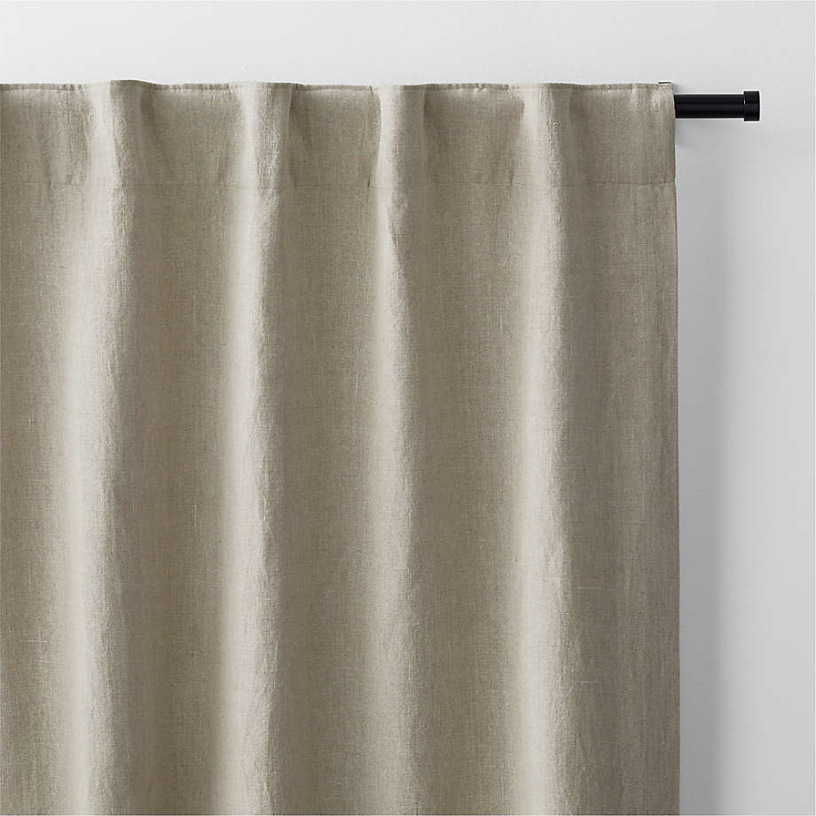 Warm Beige European Flax ®-Certified Linen Blackout Window Curtain Panel 52"x108"