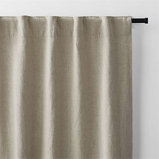Warm Beige EUROPEAN FLAX â„¢-Certified Linen Blackout Window Curtain Panel 52"x84"