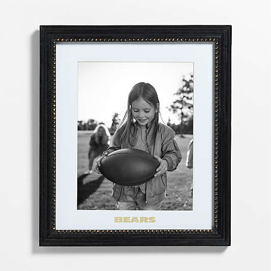 NFL Chicago Bears Belgium Black with Gold Bead Wood 11x14 Wall Picture Frame