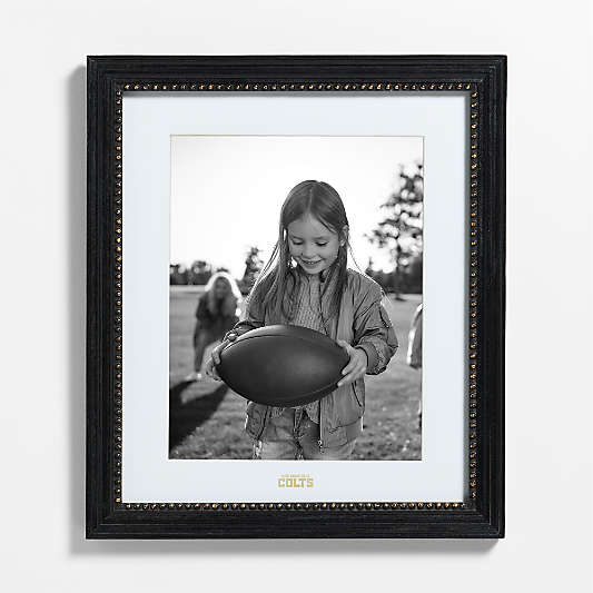 NFL Indianapolis Colts Belgium Black with Gold Bead Wood 11x14 Wall Picture Frame