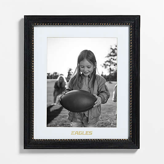 NFL Philadelphia Eagles Belgium Black with Gold Bead Wood 11x14 Wall Picture Frame