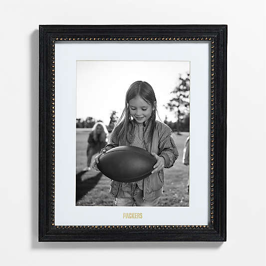 NFL Green Bay Packers Belgium Black with Gold Bead Wood 11x14 Wall Picture Frame